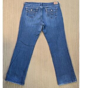 Levis 505 Straight Leg Jeans Womens 16 Medium Wash Flap Pocket Denim Pants